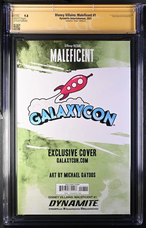 Disney Villains Maleficent #1 GalaxyCon Exclusive Gaydos Virgin Variant CGC Signature Series 9.8 Signed Michael Gaydos - Image 5