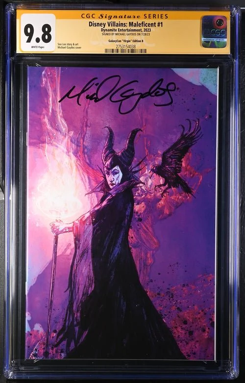 Disney Villains Maleficent #1 GalaxyCon Exclusive Gaydos Virgin Variant CGC Signature Series 9.8 Signed Michael Gaydos - Image 6