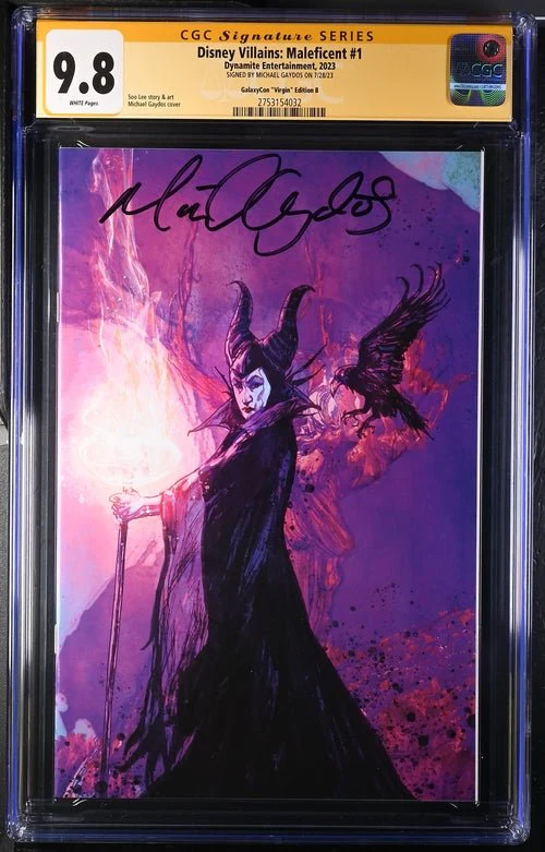 Disney Villains Maleficent #1 GalaxyCon Exclusive Gaydos Virgin Variant CGC Signature Series 9.8 Signed Michael Gaydos - Image 8