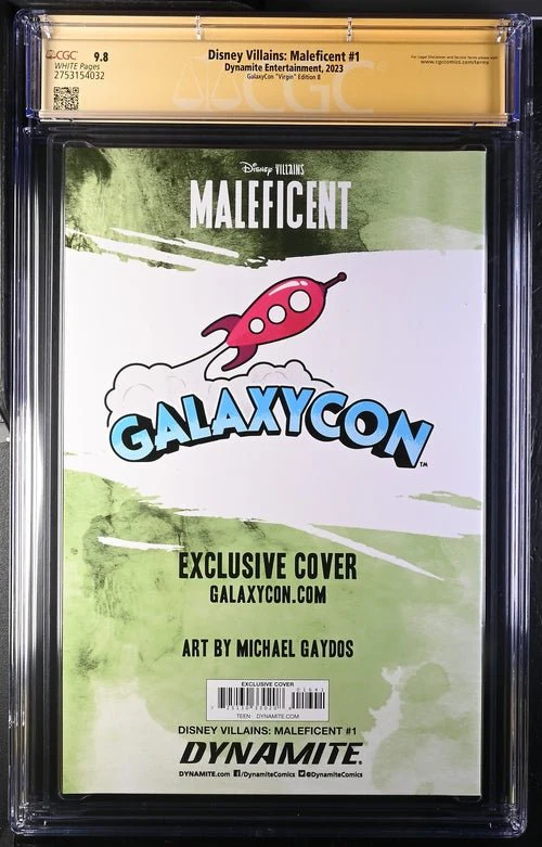 Disney Villains Maleficent #1 GalaxyCon Exclusive Gaydos Virgin Variant CGC Signature Series 9.8 Signed Michael Gaydos - Image 9