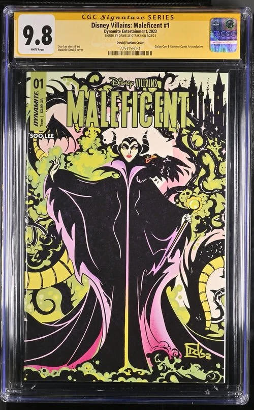 Disney Villains Maleficent #1 GalaxyCon Exclusive Otrakji Variant CGC Signature Series 9.8 Signed Danielle Otrakji - Image 7