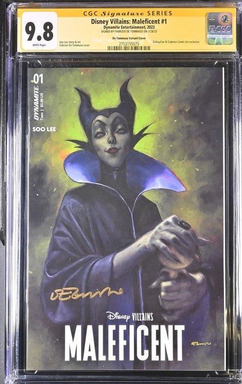 Disney Villains Maleficent #1 GalaxyCon Exclusive Tommaso Variant CGC Signature Series 9.8 Signed Fabrizio De Tommaso - Image 2