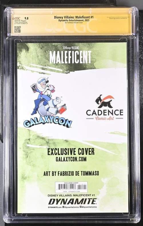 Disney Villains Maleficent #1 GalaxyCon Exclusive Tommaso Variant CGC Signature Series 9.8 Signed Fabrizio De Tommaso - Image 3