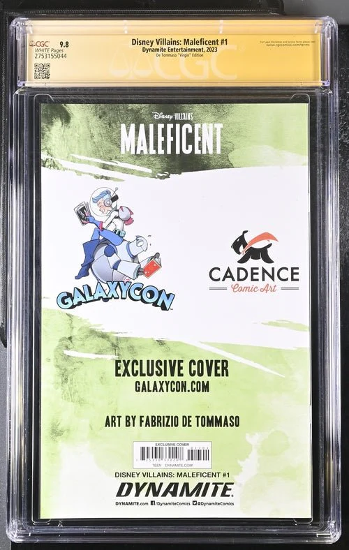 Disney Villains Maleficent #1 GalaxyCon Exclusive Tommaso Virgin Variant CGC Signature Series 9.8 Signed Fabrizio De Tommaso - Image 5