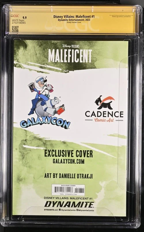 Disney Villains Maleficent #1 GalaxyCon Exclusive Variant CGC Signature Series 9.9 Mint Signed by Otrakji - Image 3