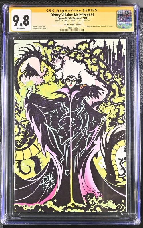 Disney Villains Maleficent #1 GalaxyCon Exclusive Virgin Variant CGC Signature Series 9.8 Signed & Sketch by Otrakji - Image 10