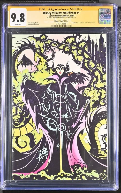 Disney Villains Maleficent #1 GalaxyCon Exclusive Virgin Variant CGC Signature Series 9.8 Signed & Sketch by Otrakji - Image 11