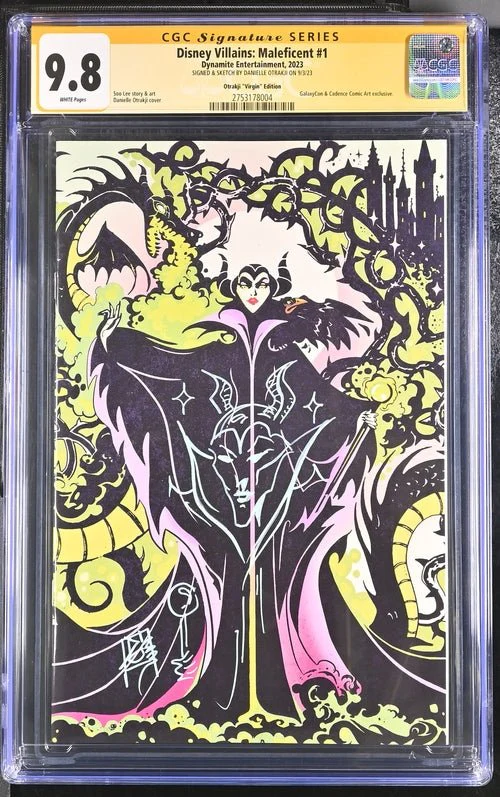 Disney Villains Maleficent #1 GalaxyCon Exclusive Virgin Variant CGC Signature Series 9.8 Signed & Sketch by Otrakji - Image 13