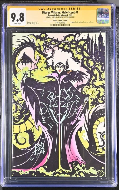 Disney Villains Maleficent #1 GalaxyCon Exclusive Virgin Variant CGC Signature Series 9.8 Signed & Sketch by Otrakji - Image 16