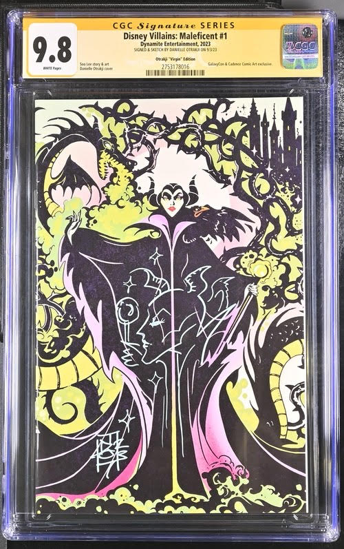 Disney Villains Maleficent #1 GalaxyCon Exclusive Virgin Variant CGC Signature Series 9.8 Signed & Sketch by Otrakji - Image 19