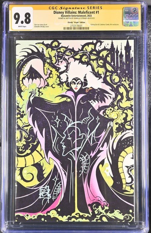 Disney Villains Maleficent #1 GalaxyCon Exclusive Virgin Variant CGC Signature Series 9.8 Signed & Sketch by Otrakji - Image 2