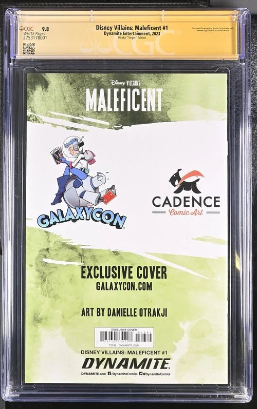 Disney Villains Maleficent #1 GalaxyCon Exclusive Virgin Variant CGC Signature Series 9.8 Signed & Sketch by Otrakji - Image 3