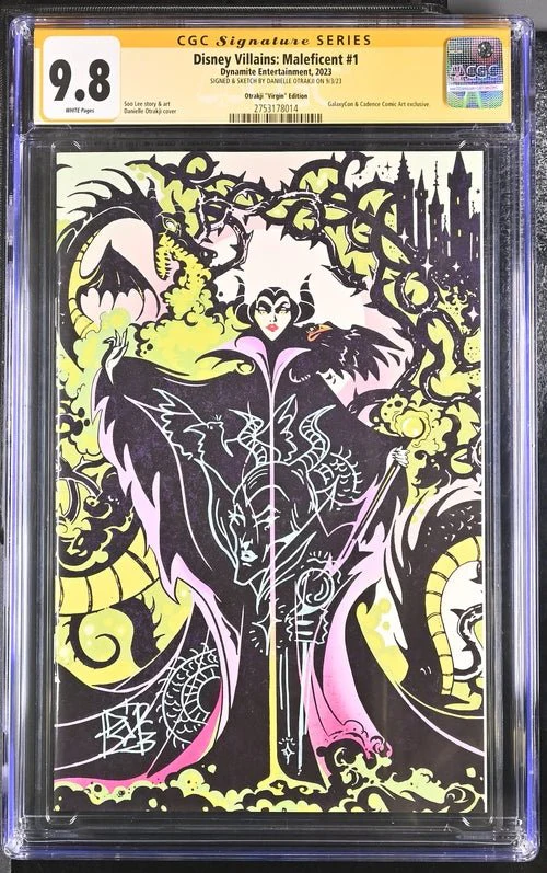 Disney Villains Maleficent #1 GalaxyCon Exclusive Virgin Variant CGC Signature Series 9.8 Signed & Sketch by Otrakji - Image 4