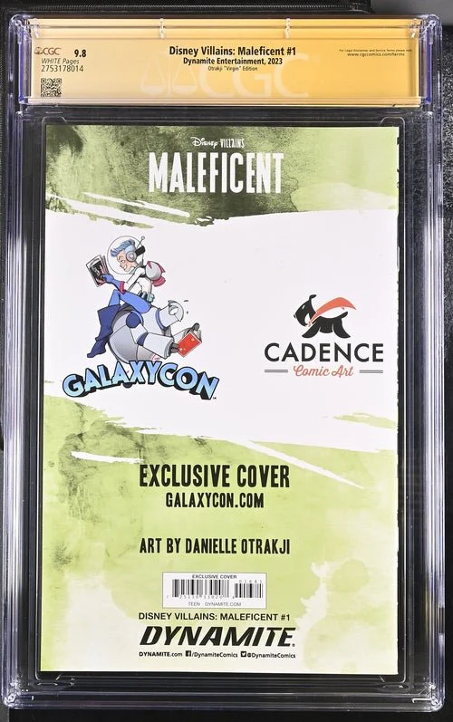 Disney Villains Maleficent #1 GalaxyCon Exclusive Virgin Variant CGC Signature Series 9.8 Signed & Sketch by Otrakji - Image 5