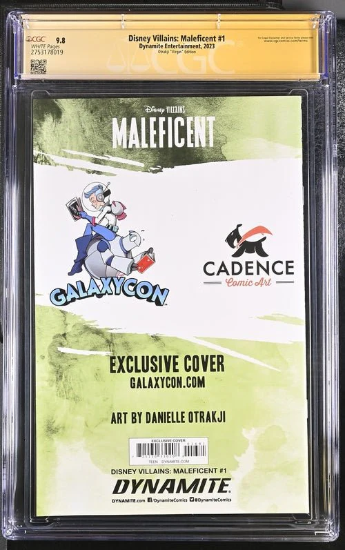 Disney Villains Maleficent #1 GalaxyCon Exclusive Virgin Variant CGC Signature Series 9.8 Signed & Sketch by Otrakji - Image 7