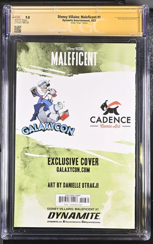 Disney Villains Maleficent #1 GalaxyCon Exclusive Virgin Variant CGC Signature Series 9.8 Signed & Sketch by Otrakji - Image 9
