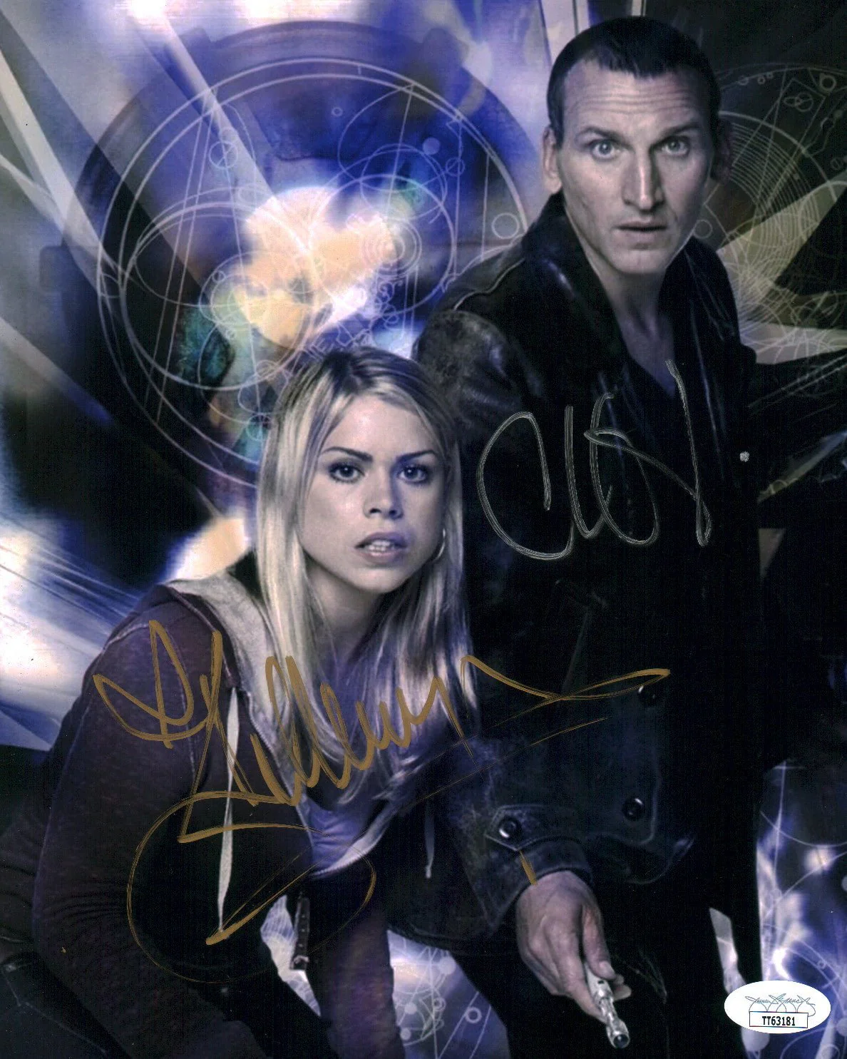 Doctor Who 8x10 Photo Cast x2 Signed Eccleston, Piper JSA Certified Autograph - Image 3