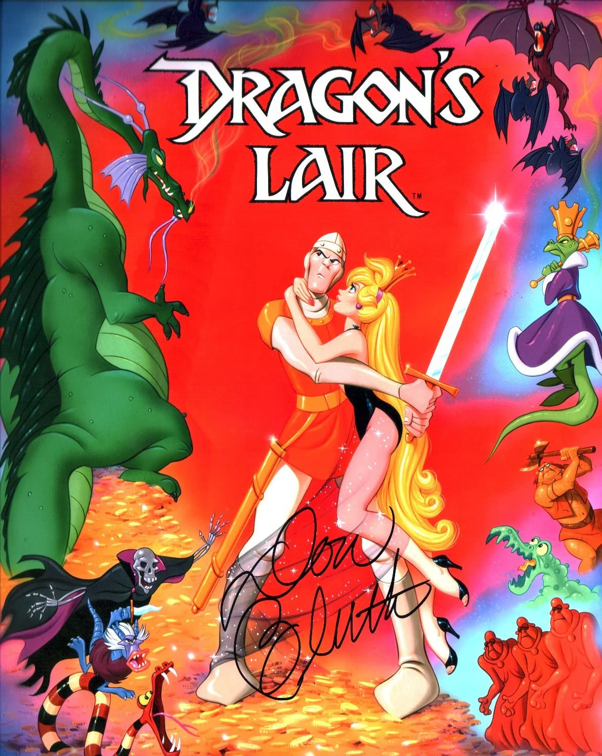 Don Bluth Dragon's Lair 8x10 Signed Photo JSA Certified Autograph