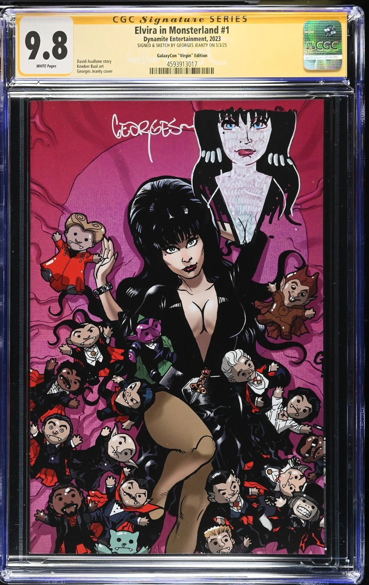 Elvira In Monsterland #1 CGC SS 9.8 NM/Mint Signed & Sketched by Georges Jeanty - Image 2
