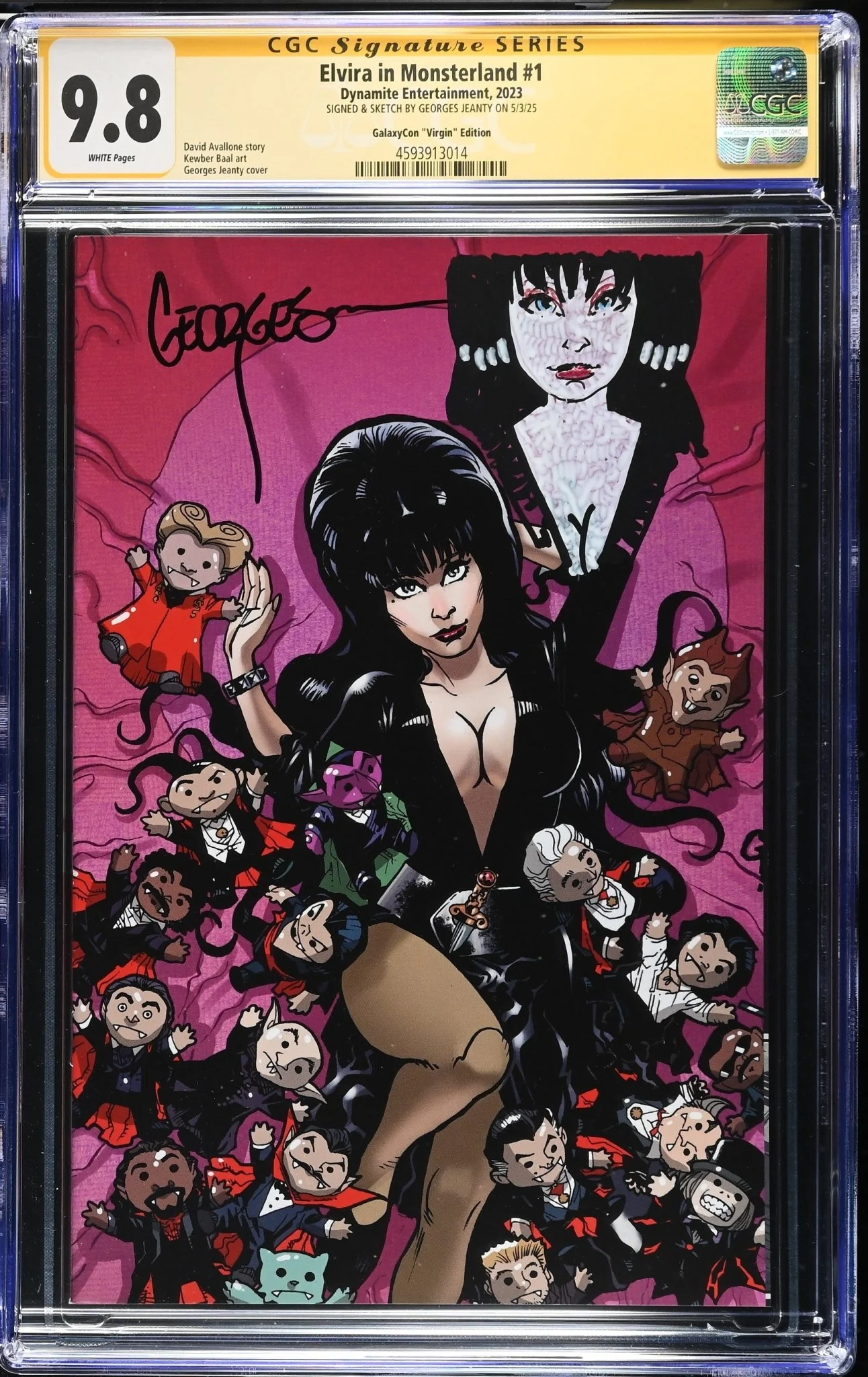 Elvira In Monsterland #1 CGC SS 9.8 NM/Mint Signed & Sketched by Georges Jeanty - Image 3