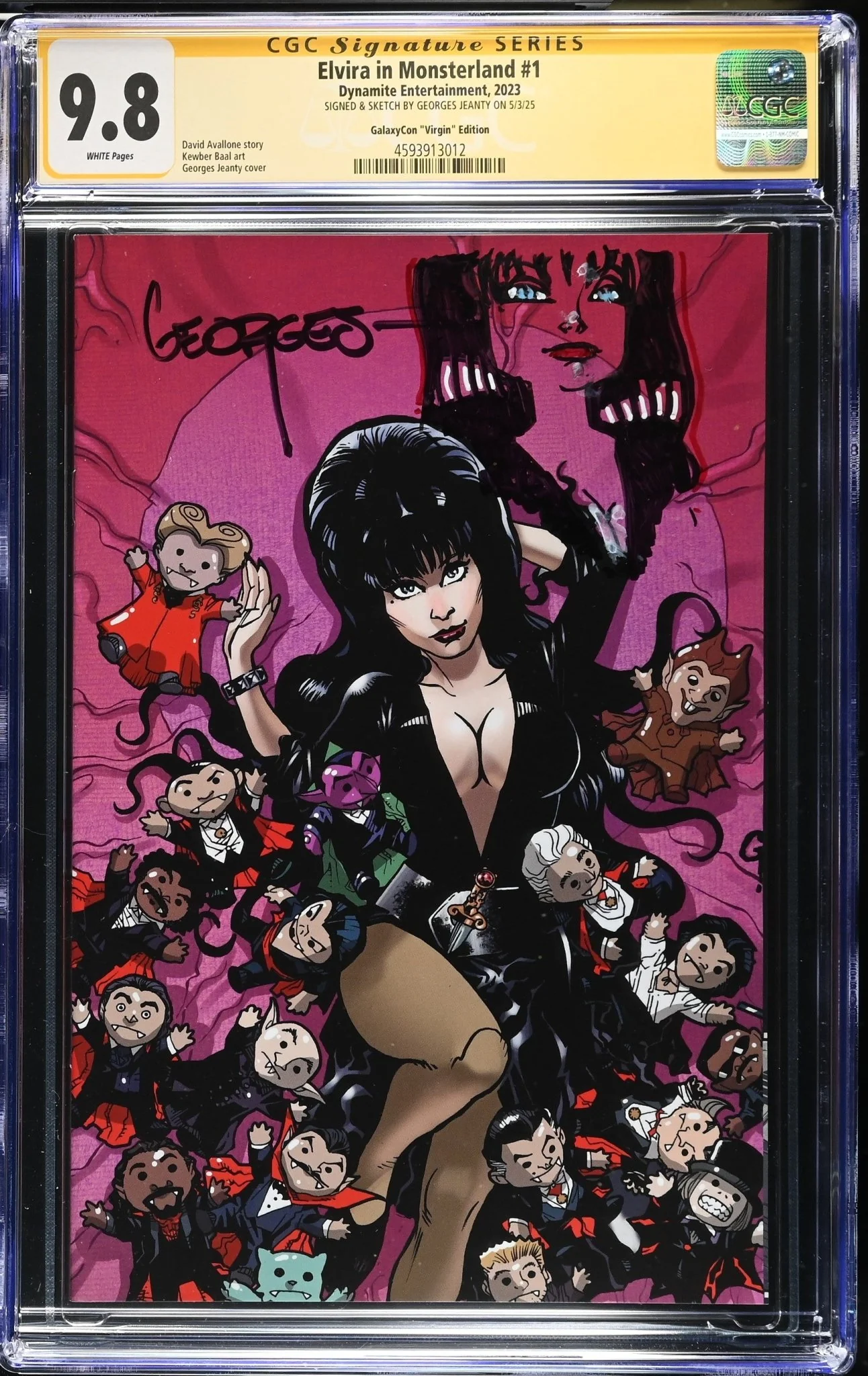 Elvira In Monsterland #1 CGC SS 9.8 NM/Mint Signed & Sketched by Georges Jeanty - Image 5
