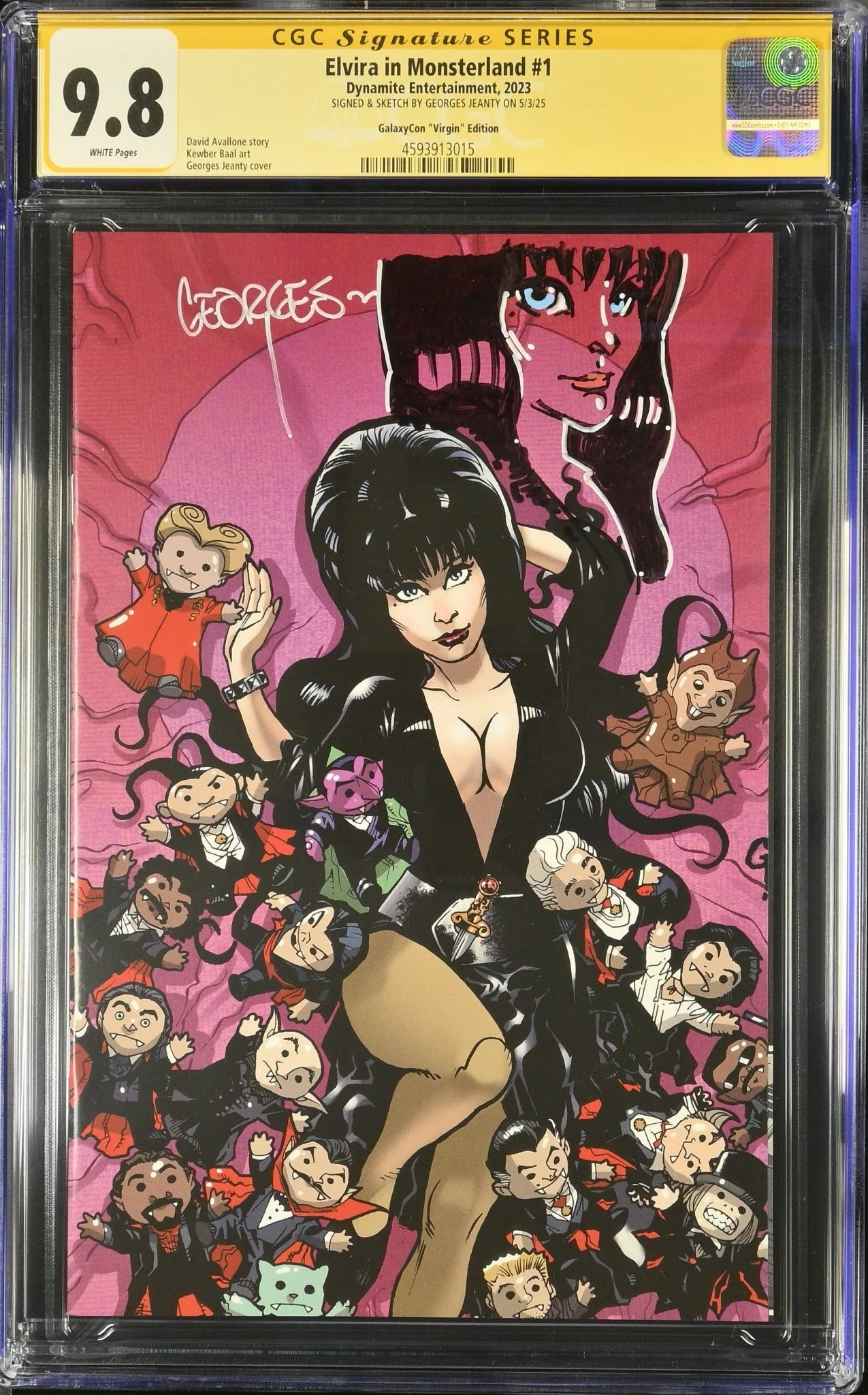 Elvira In Monsterland #1 CGC SS 9.8 NM/Mint Signed & Sketched by Georges Jeanty - Image 6
