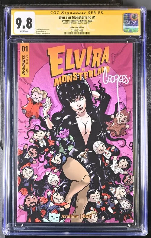 Elvira In Monsterland #1 Dynamite Entertainment GalaxyCon Edition CGC Signature Series 9.8 Signed Georges Jeanty - Image 4
