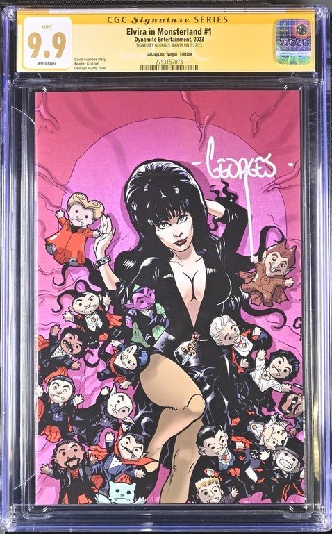 Elvira In Monsterland #1 Dynamite Entertainment GalaxyCon Edition CGC Signature Series 9.9 MINT Signed Georges Jeanty - Image 2