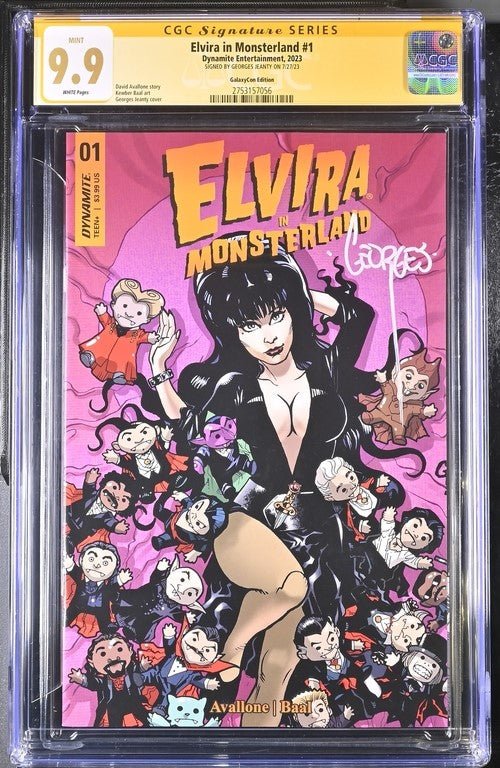 Elvira In Monsterland #1 Dynamite Entertainment GalaxyCon Edition CGC Signature Series 9.9 MINT Signed Georges Jeanty - Image 2