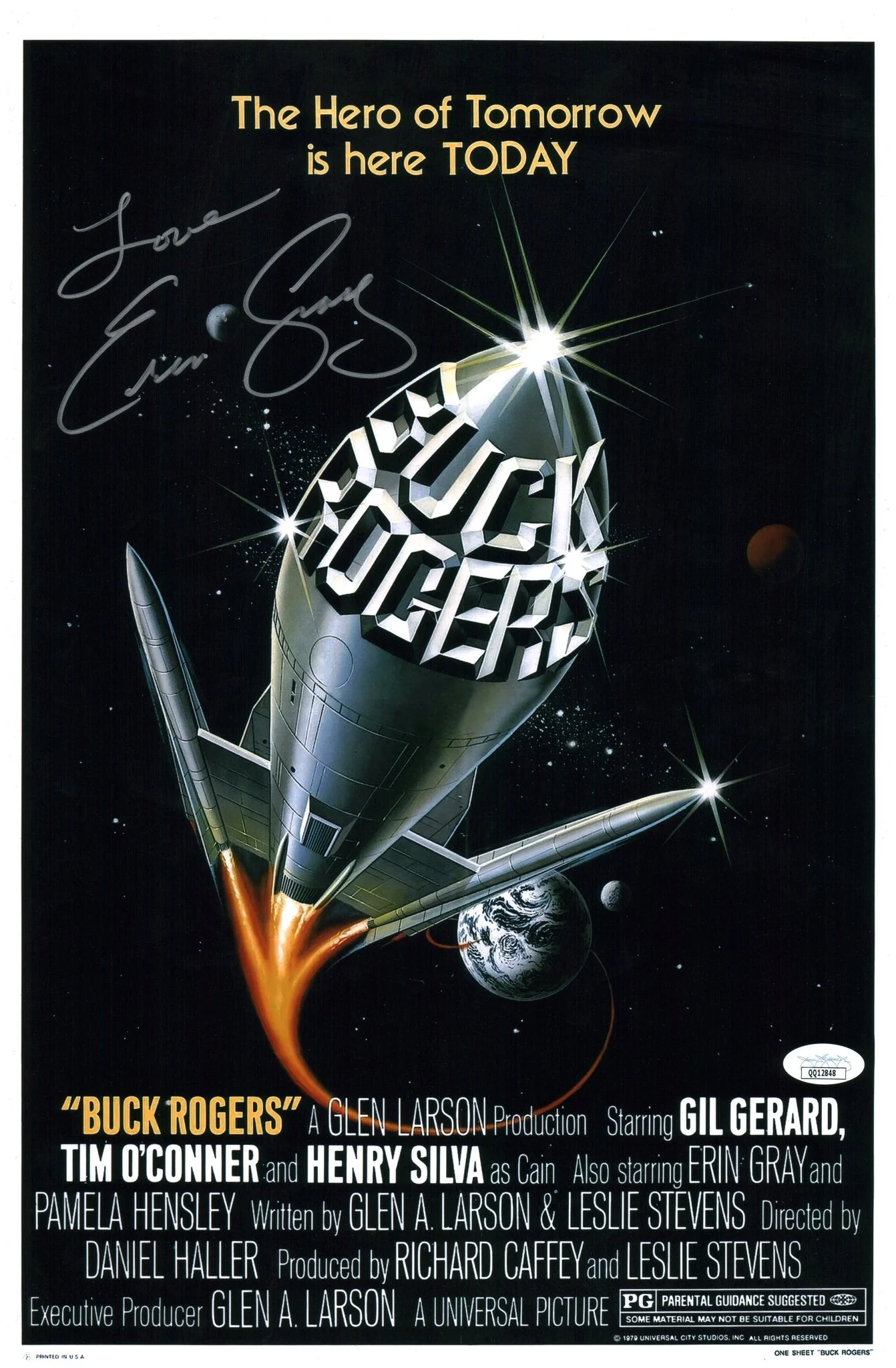 Erin Gray Buck Rogers 11x17 Signed Mini Poster JSA Certified Autograph - Image 2