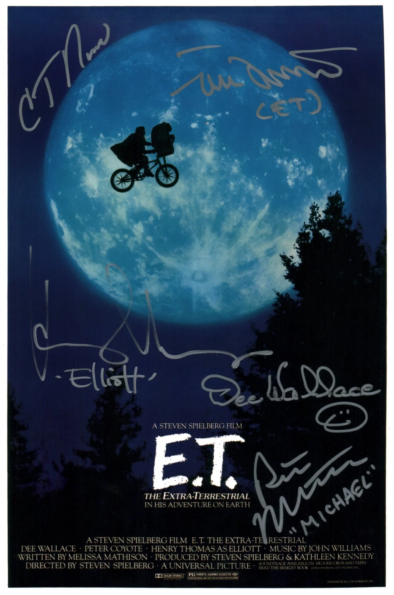 ET The Extra Terrestrial 8x12 Cast x5 DeMerrit Thomas Wallace MacNaughton Howell Photo Poster JSA Certified Autograph - Image 2