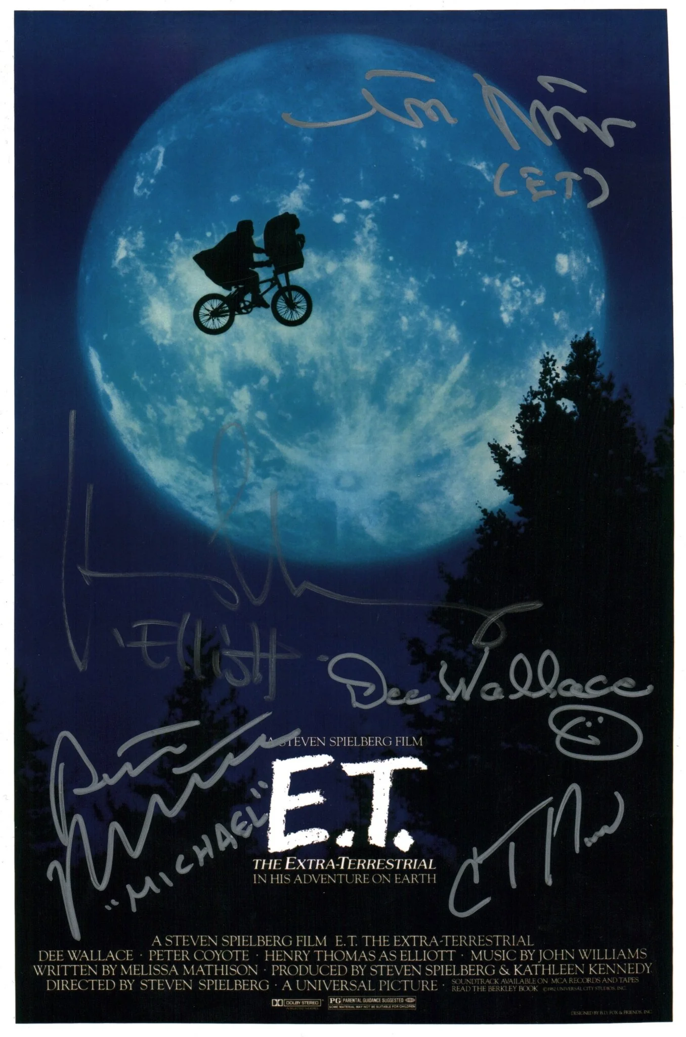 ET The Extra Terrestrial 8x12 Cast x5 DeMerrit Thomas Wallace MacNaughton Howell Photo Poster JSA Certified Autograph - Image 3