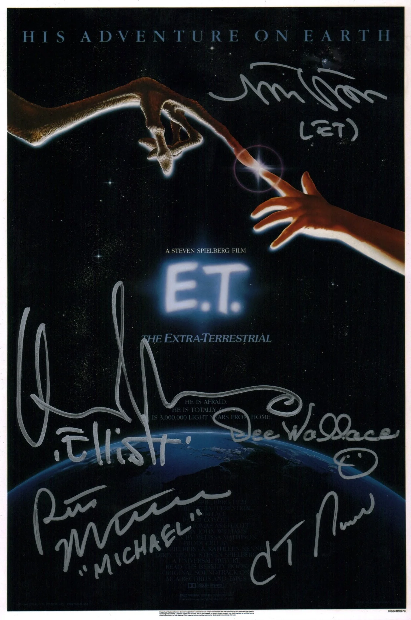 ET The Extra Terrestrial 8x12 Cast x5 DeMeritt Thomas Wallace MacNaughton Howell Signed Photo Poster JSA Certified Autograph - Image 4