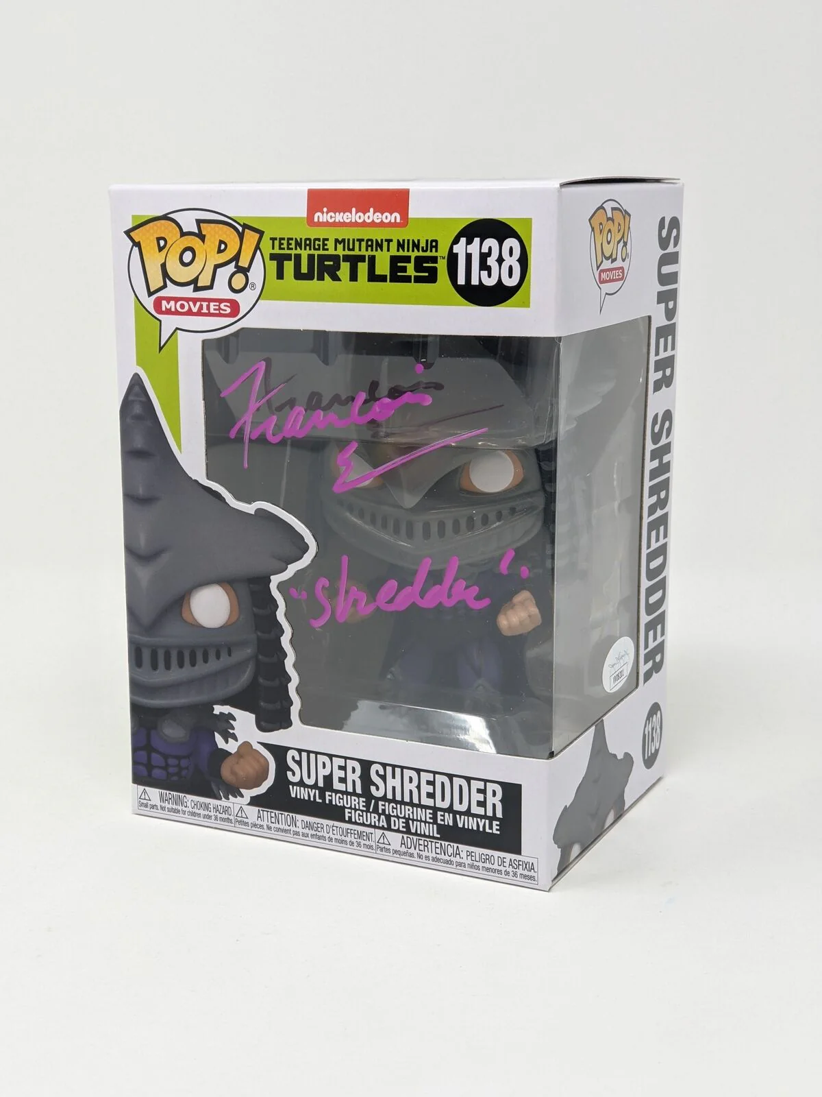 François Chau TMNT Super Shredder #1138 Signed Funko Pop JSA Certified Autograph - Image 3