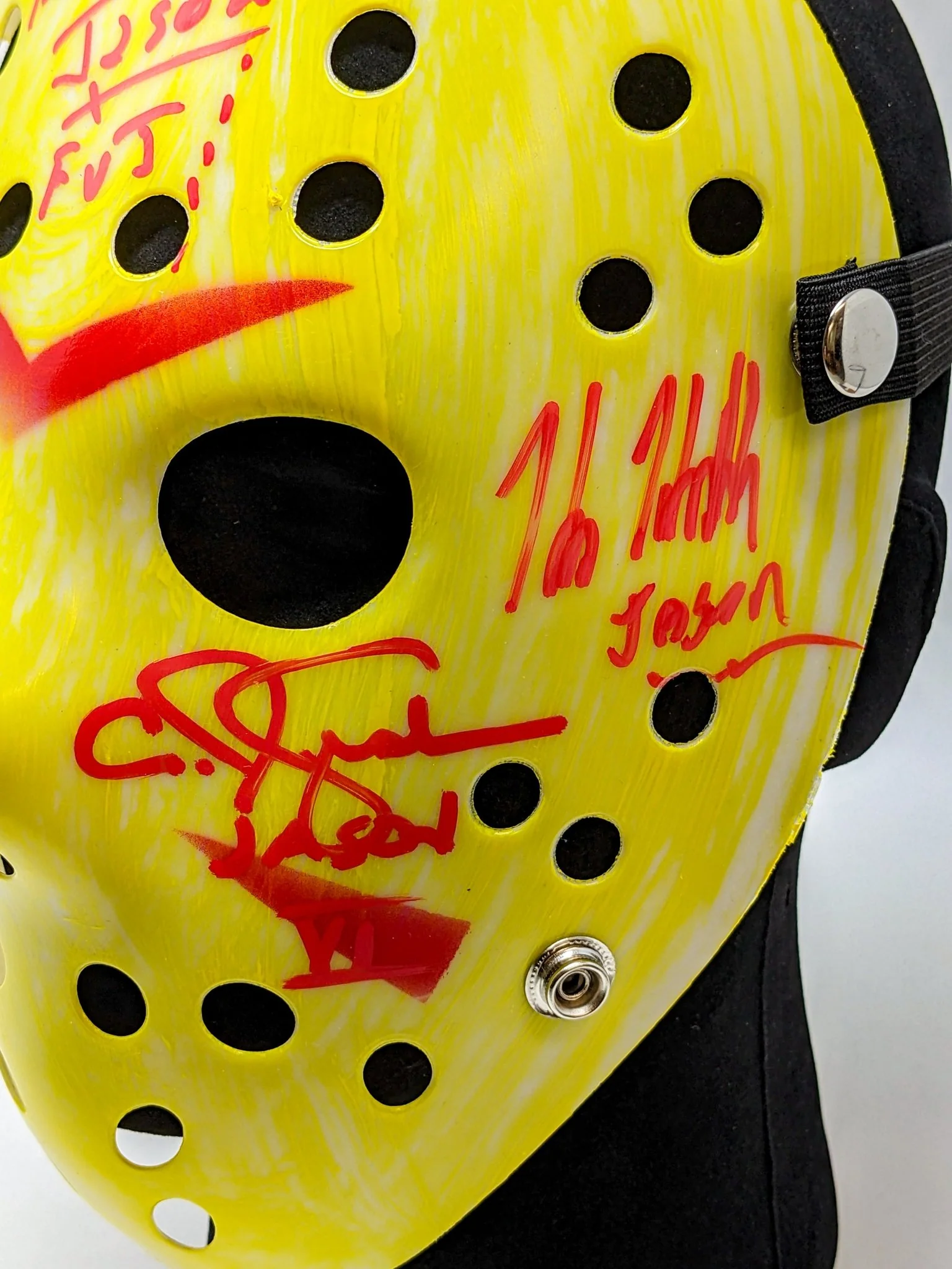 Friday the 13th JASON Hockey Mask Signed x4 Mears, Hodder, Graham, Kirzinger JSA Certified Autograph - Image 24