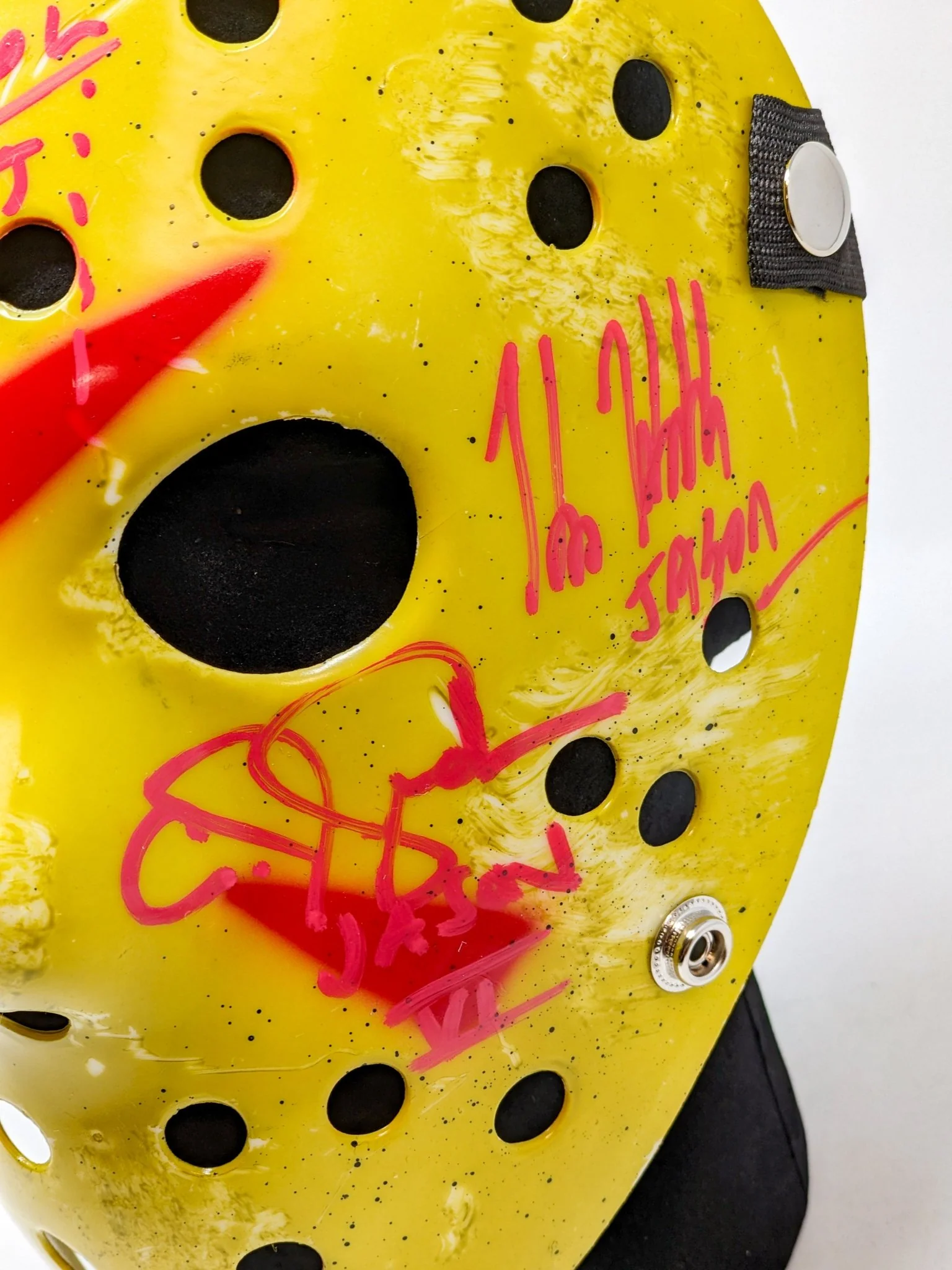 Friday the 13th JASON Hockey Mask Signed x4 Mears, Hodder, Graham, Kirzinger JSA Certified Autograph - Image 4