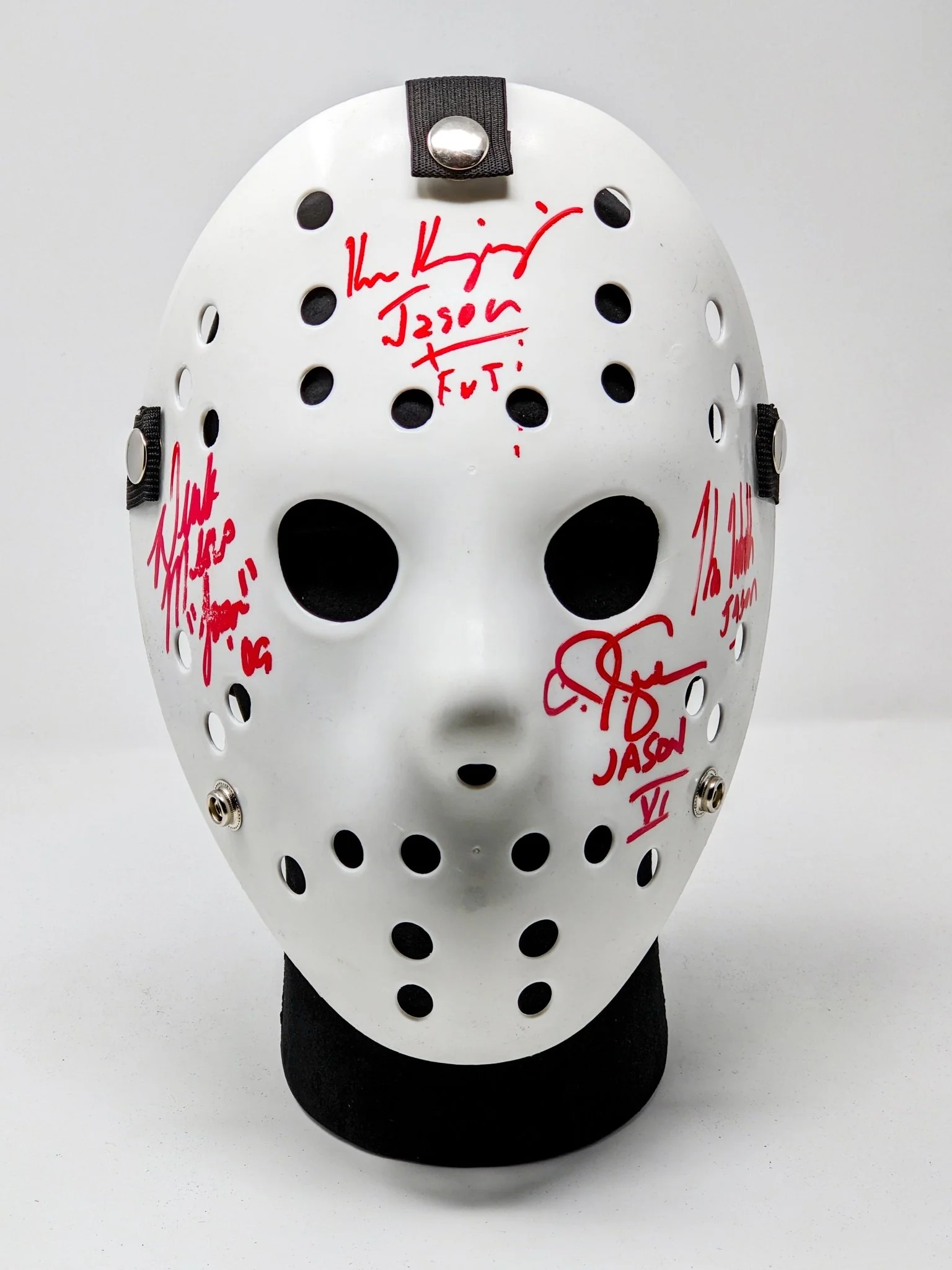 Friday the 13th JASON Hockey Mask Signed x4 Mears, Hodder, Graham, Kirzinger JSA Certified Autograph - Image 27