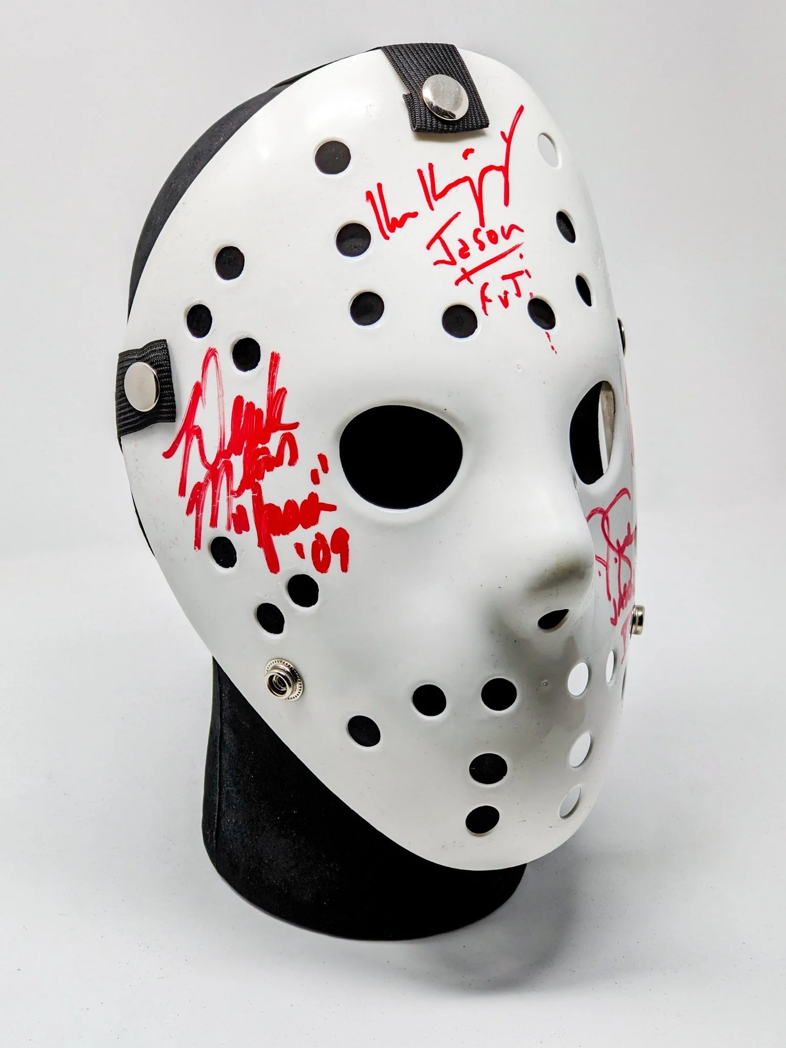 Friday the 13th JASON Hockey Mask Signed x4 Mears, Hodder, Graham, Kirzinger JSA Certified Autograph - Image 3