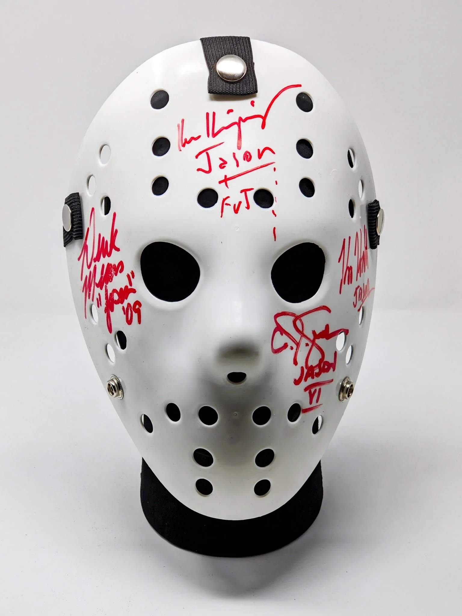 Friday the 13th JASON Hockey Mask Signed x4 Mears, Hodder, Graham, Kirzinger JSA Certified Autograph - Image 6