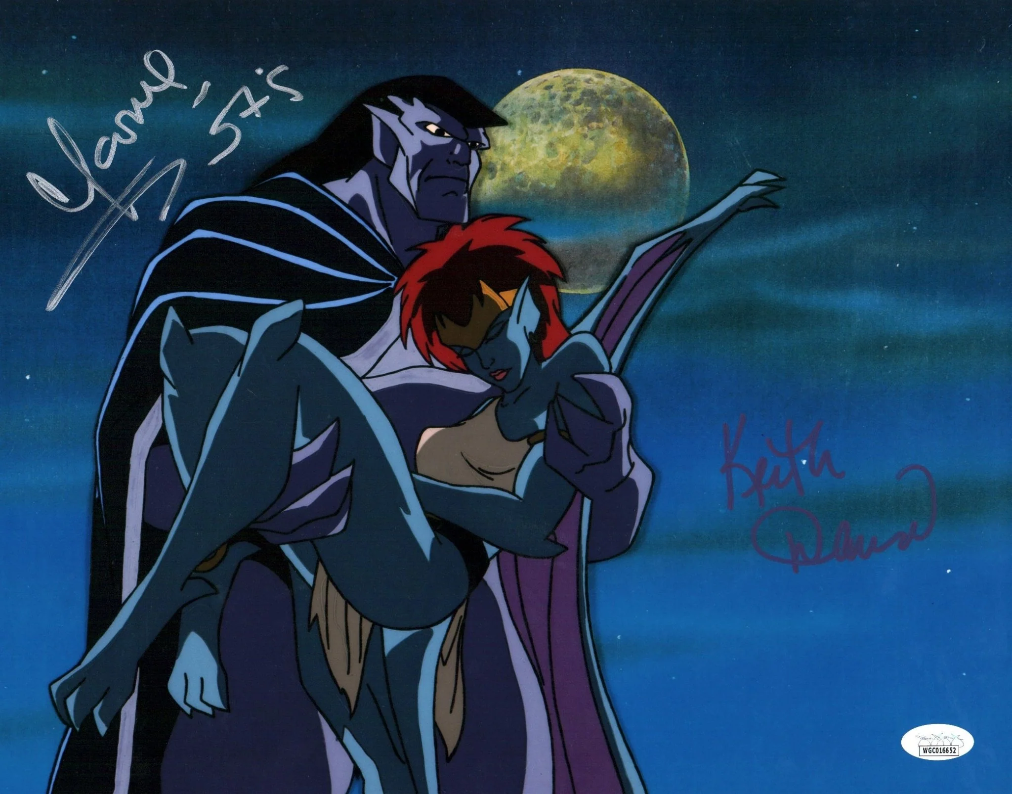 Gargoyles 11x14 Photo Poster Cast x2 Signed Keith David, Marina Sirtis JSA Certified Autograph - Image 2
