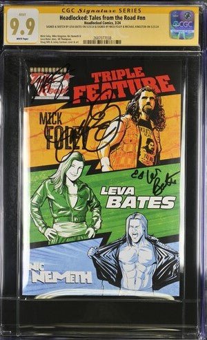 Headlocked: Tales from the Road #nn Headlocked Comics CGC Signature Series 9.9 Signed Leva Bates, Mick Foley, Michael Kingston - Image 2