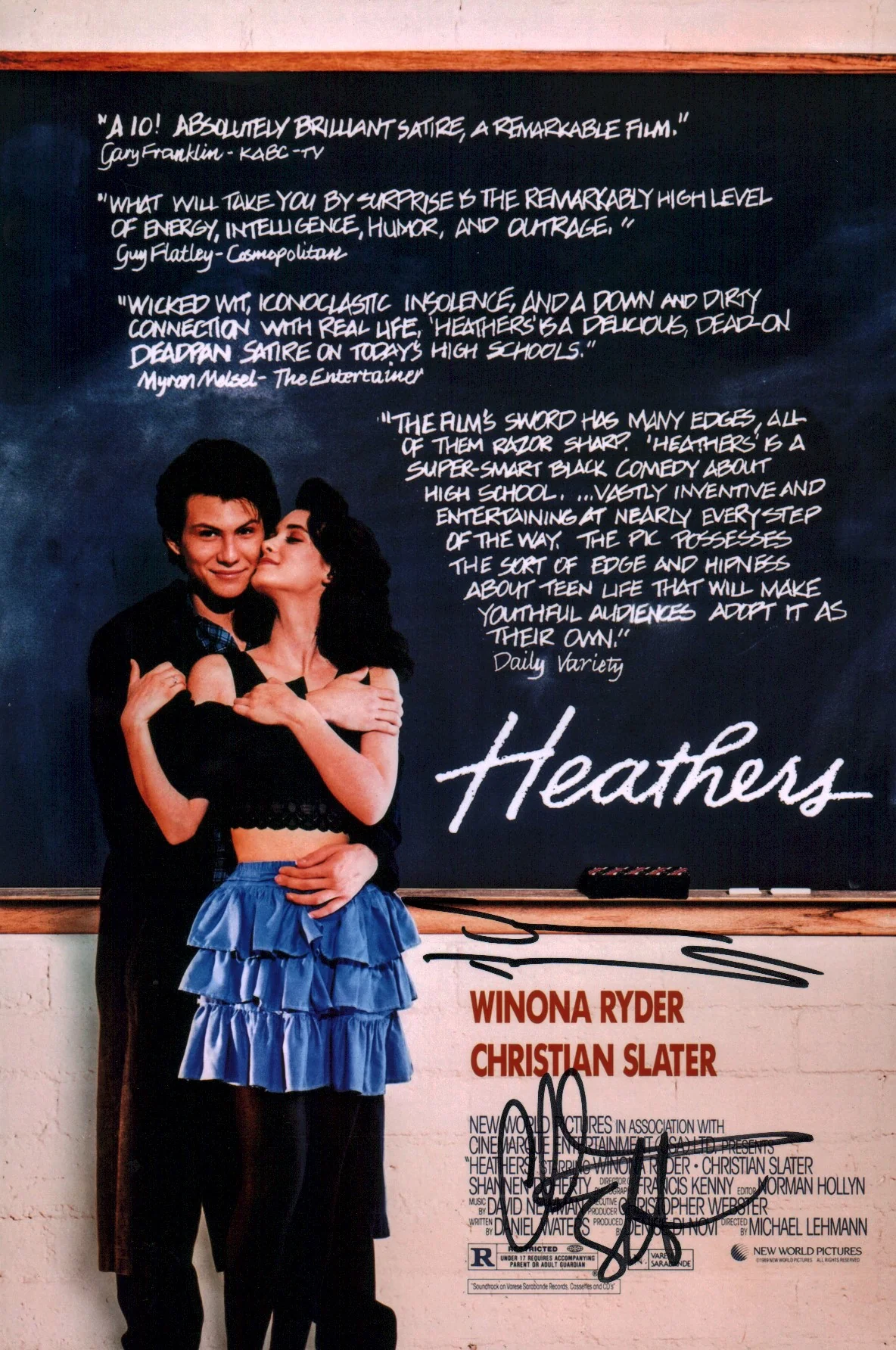 Heathers 8x12 Photo Cast x2 Signed Slater Doherty JSA Certified Autograph