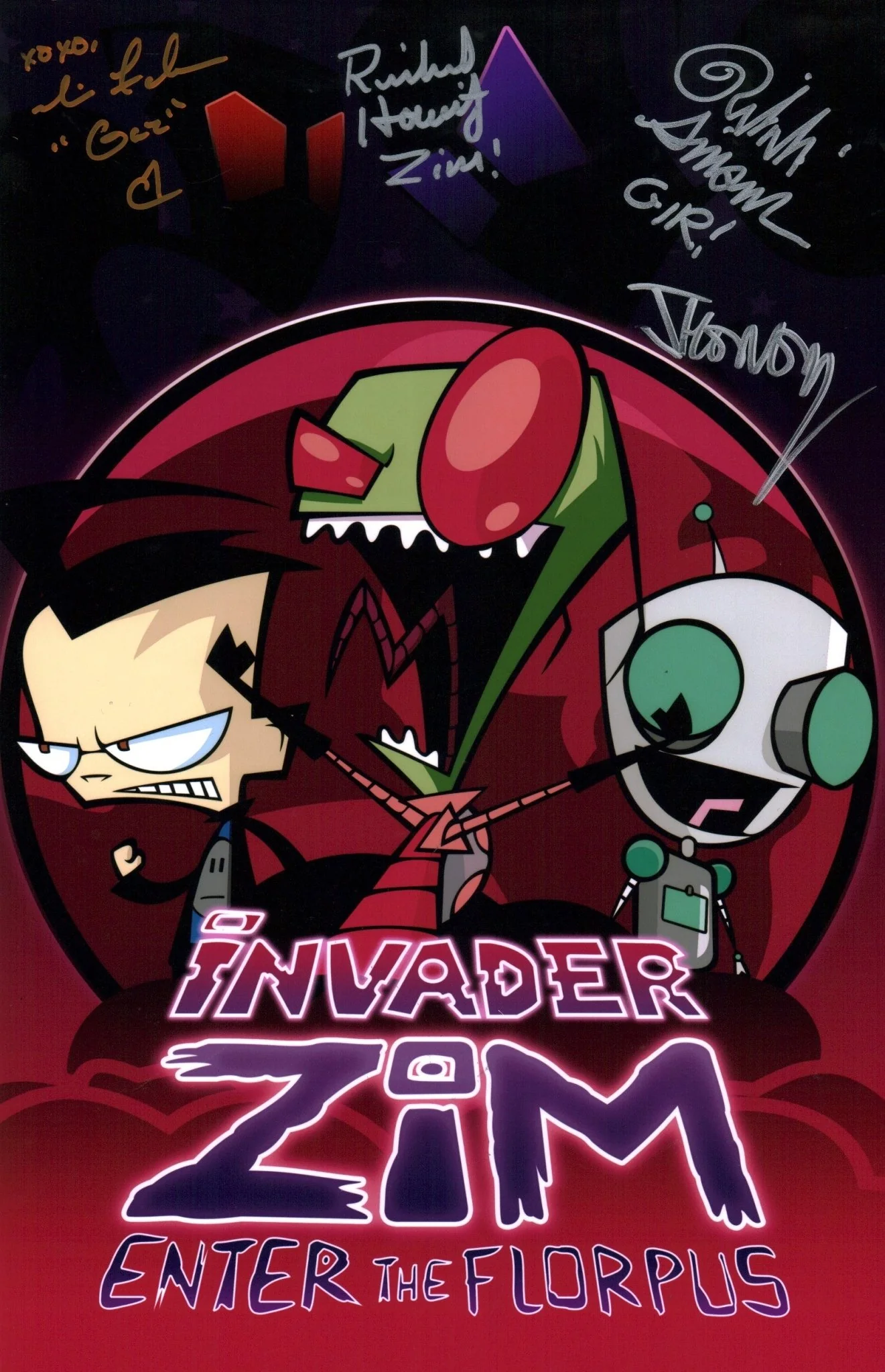 Invader Zim 11x17 Photo Poster Cast x4 Signed Horvitz, Simons, Fahn, Vasquez JSA Certified Autograph - Image 2