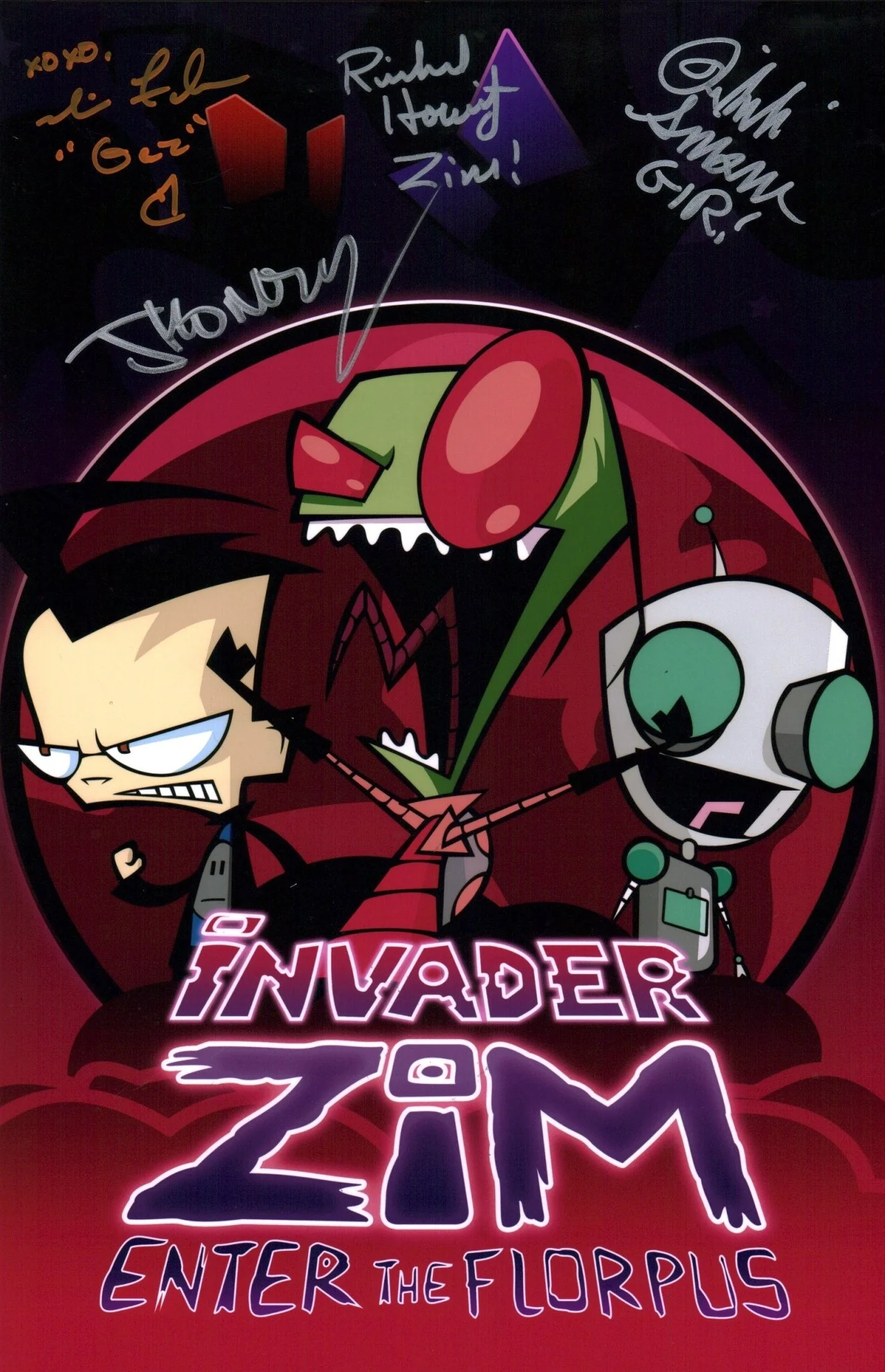 Invader Zim 11x17 Photo Poster Cast x4 Signed Horvitz, Simons, Fahn, Vasquez JSA Certified Autograph - Image 3