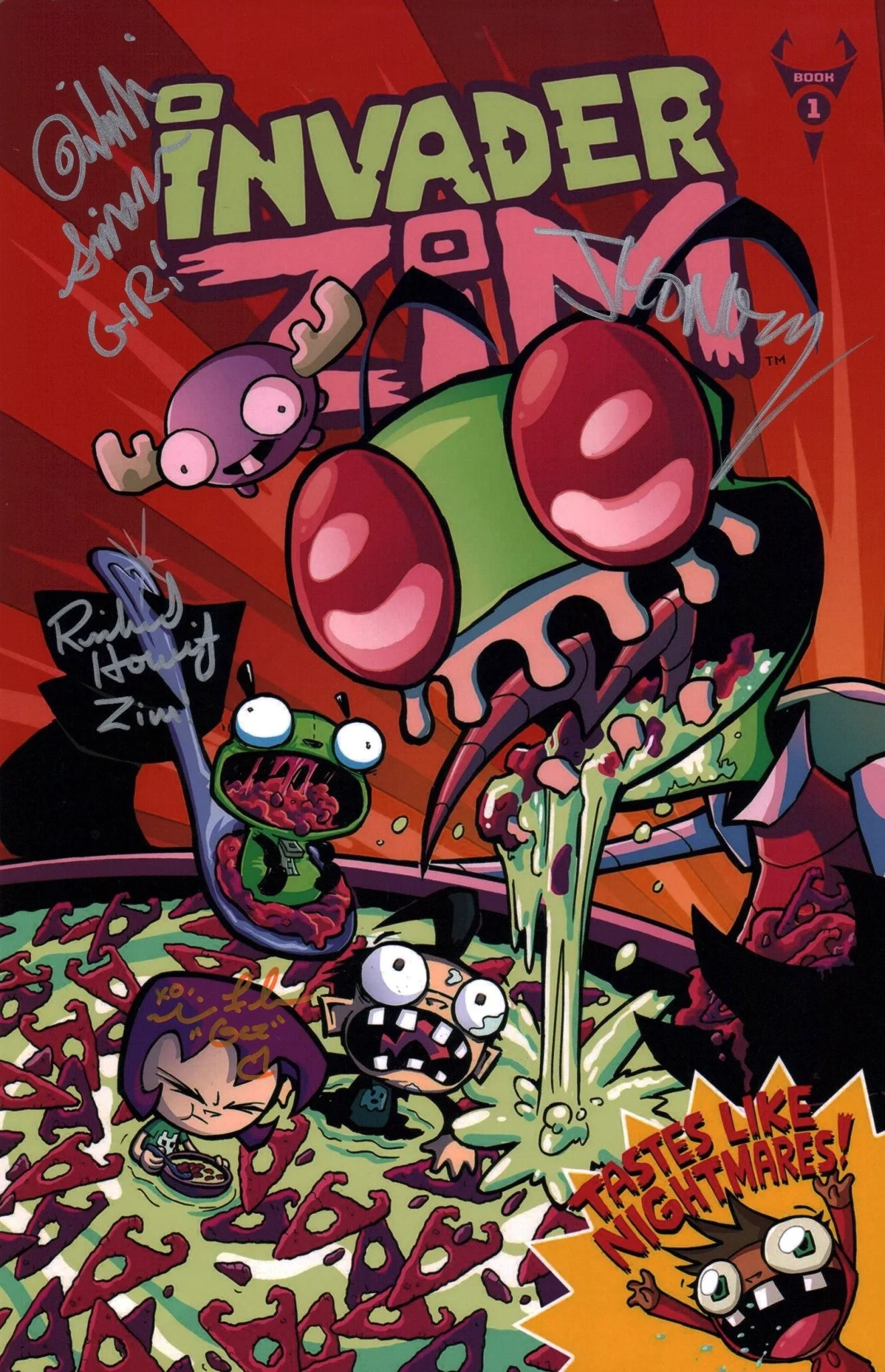 Invader Zim 11x17 Photo Poster Cast x4 Signed Horvitz, Simons, Fahn, Vasquez JSA Certified Autograph - Image 2