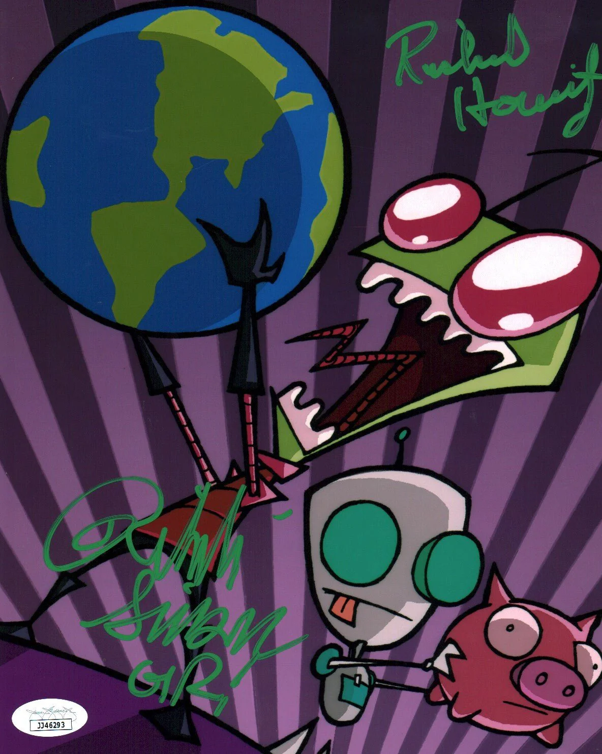 Invader Zim 8x10 Photo Cast x2 Signed Horvitz, Simons JSA Certified Autograph - Image 2