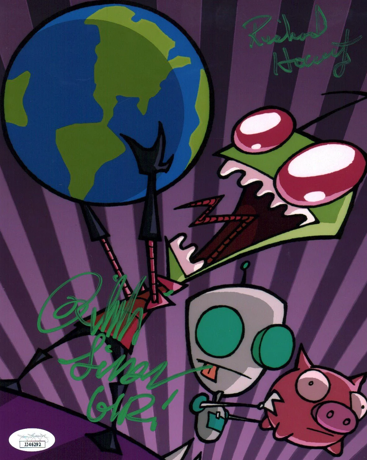 Invader Zim 8x10 Photo Cast x2 Signed Horvitz, Simons JSA Certified Autograph - Image 3