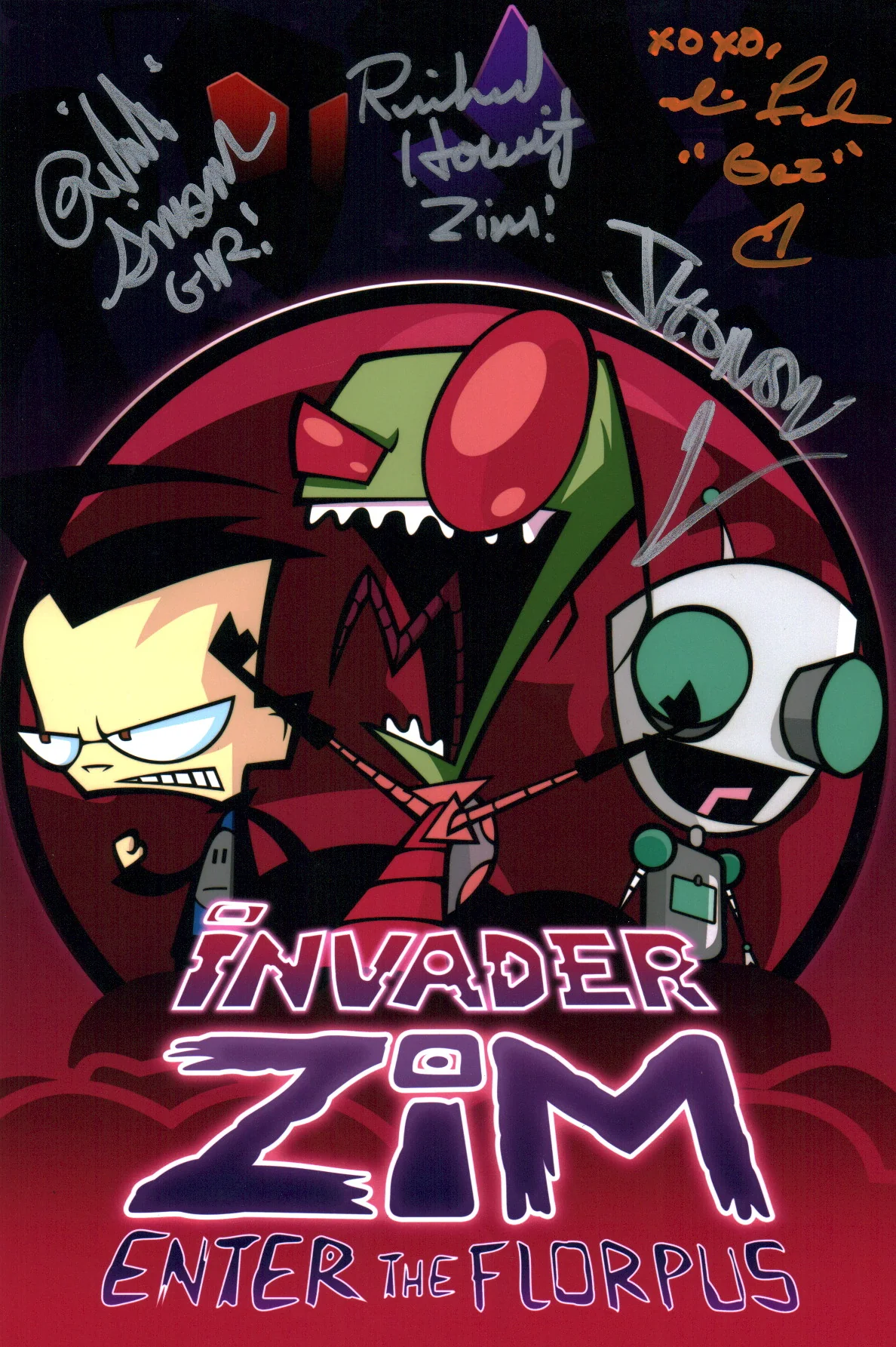 Invader Zim 8x12 Photo Cast x4 Signed Horvitz, Simons, Fahn, Vasquez JSA Certified Autograph - Image 2