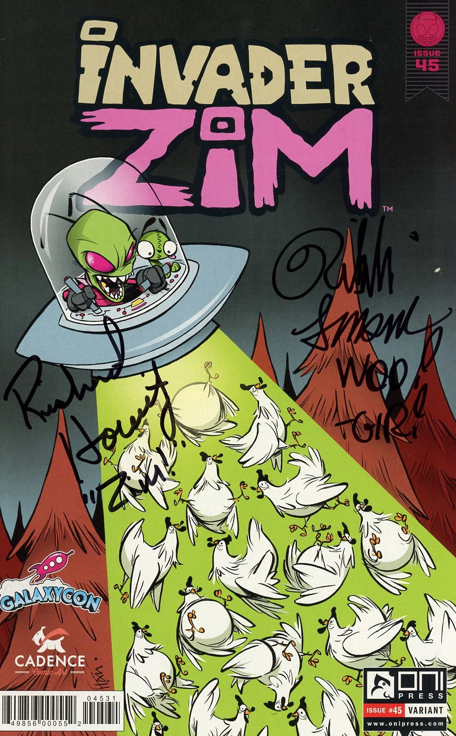 Invader Zim #45 Signed Comic Richard Horvitz, Rikki Simons JSA Certified Autograph - Image 4