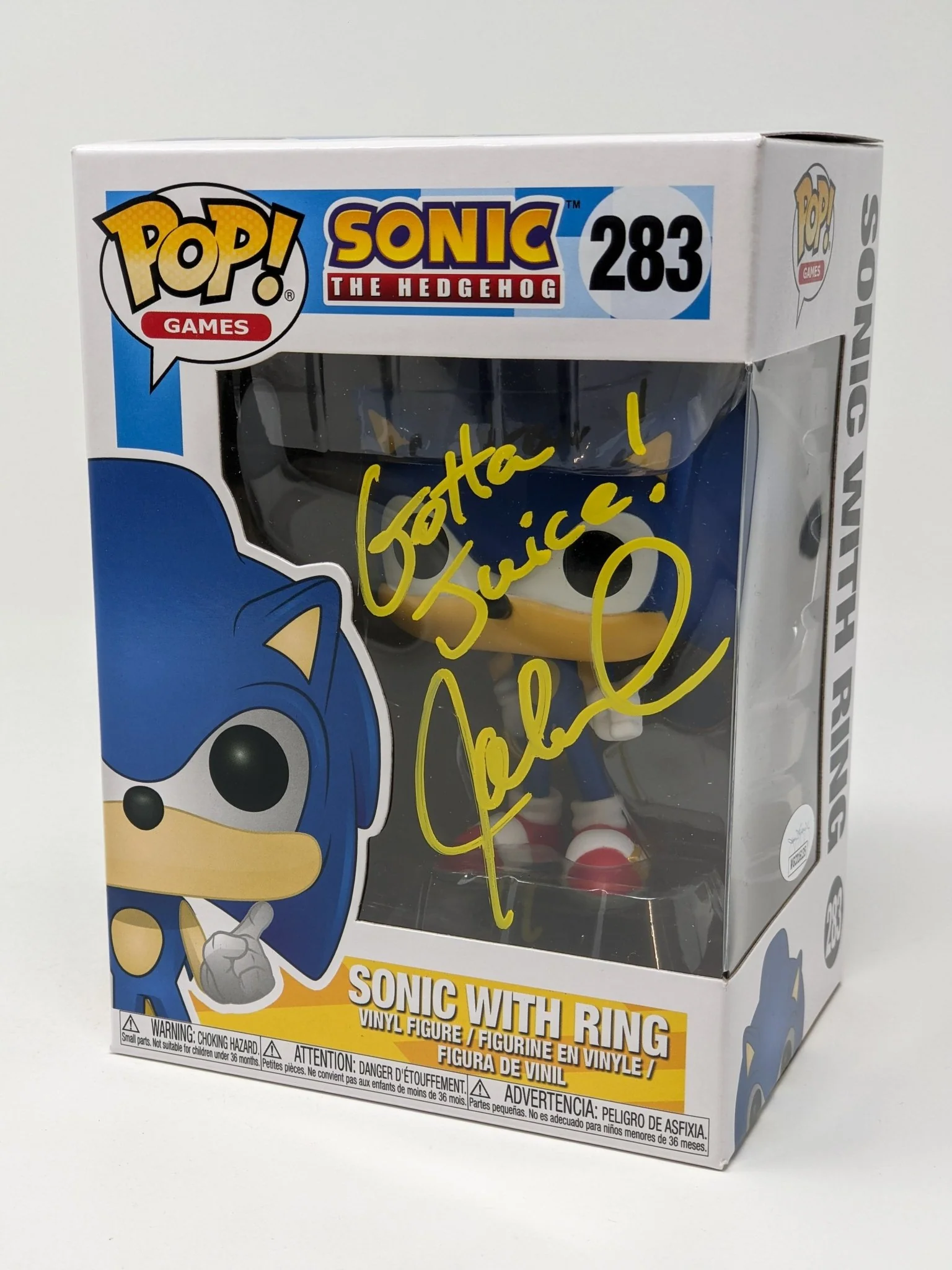 Jaleel White Sonic With Ring #283 Signed Funko Pop JSA Certified Autograph